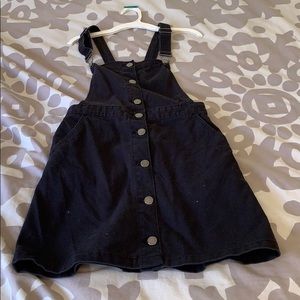 Black overall denim dress